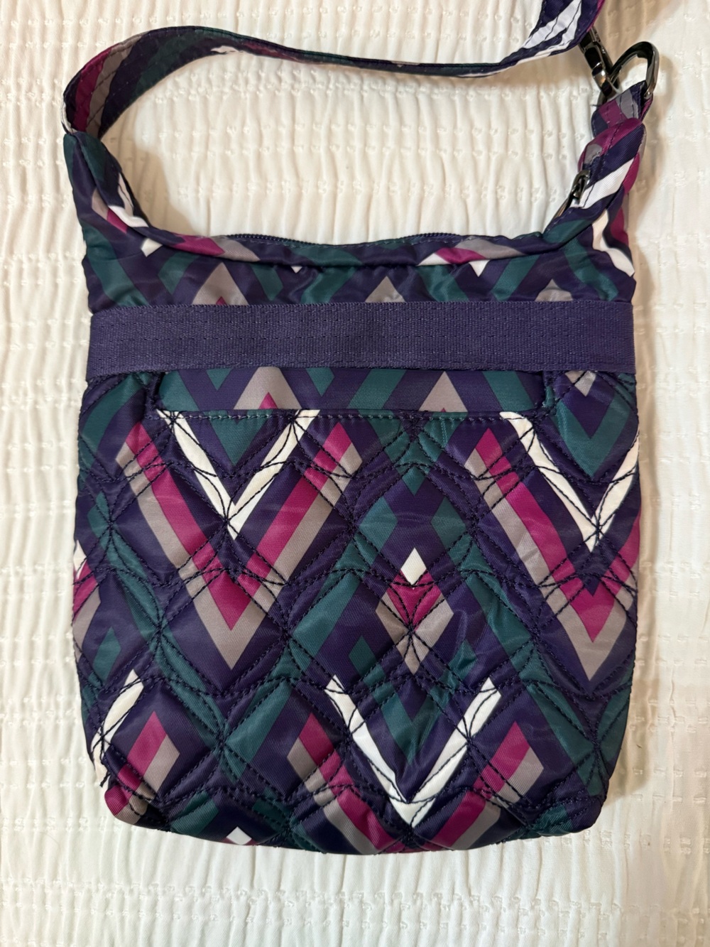 Lug Skipper Quilted Chevron Crossbody Bag